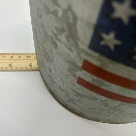 Rare Unique Vintage Style Galvanized Milk Can With American Flag 8.75” X… - Picture 8 of 13